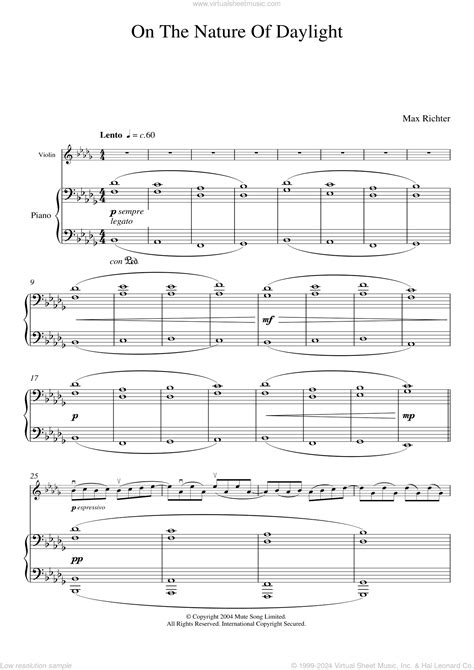 On The Nature Of Daylight Sheet Music For Violin And Piano PDF