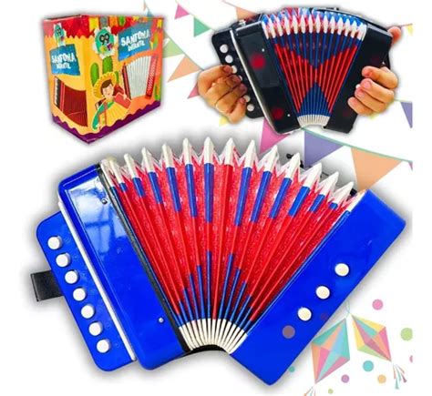 Sanfona Acordeon Infantil Semiprofissional Teclas Musical Frete Gr Tis