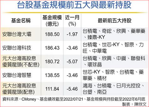 五大台股基金 口袋名單揭密 上市櫃 旺得富理財網