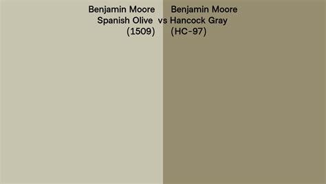 Benjamin Moore Spanish Olive Vs Hancock Gray Side By Side Comparison