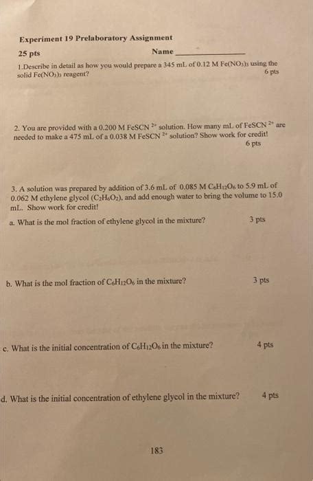 Solved Experiment Prelaboratory Assignment Pts Name Chegg