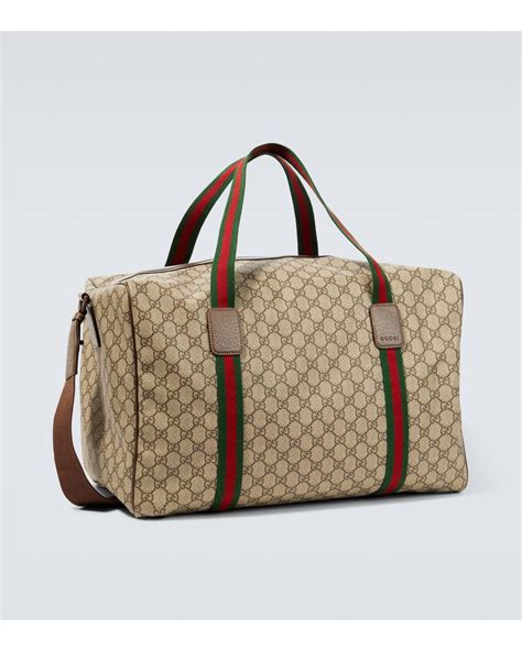 Gucci Gg Large Canvas Duffel Bag In Brown For Men Lyst UK