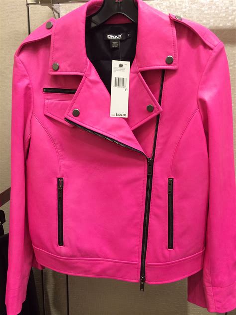 DKNY PINK LEATHER JACKET Pink Biker Jacket Biker Jacket Outfit Pink