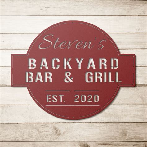 Personalized Bar Grill Sign Personalized Outdoor Sign Custom Bar And