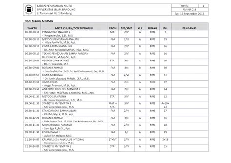 INFO JADWAL KULIAH SEMESTER ANTARA 2018 2019 HIMATIKA UNISBA