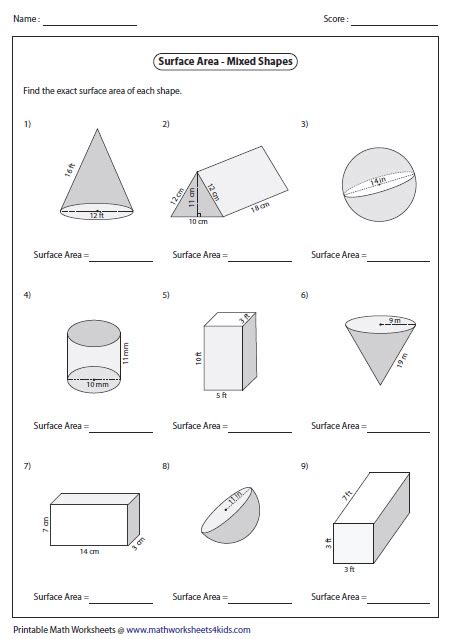 Volume Of Composit Solids Worksheet Finding Total Volume Wor