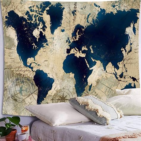 Vintage Map Mapamundi Antiguo Mapa Mural Del Mundo Mapamundi Poster