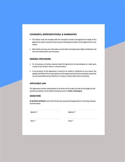 Advisory Board Contract Template