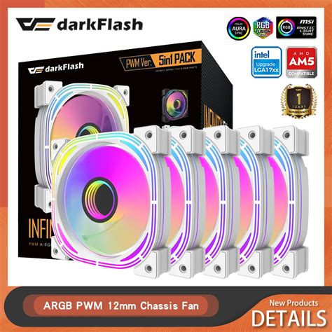 Darkflash Inf24 Pro 120mm Branco Rgb Caso Pc Ventilador Infinito 3