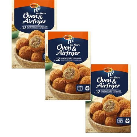 3 x Mora Oven & Airfryer Bitterballen Ofen und Heißluftfriteuse à 300g