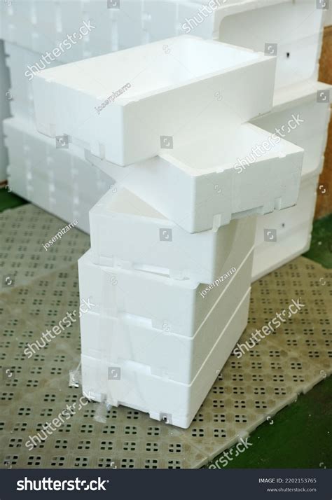 Expanded Polystyrene Boxes Fresh Food Packing Stock Photo 2202153765