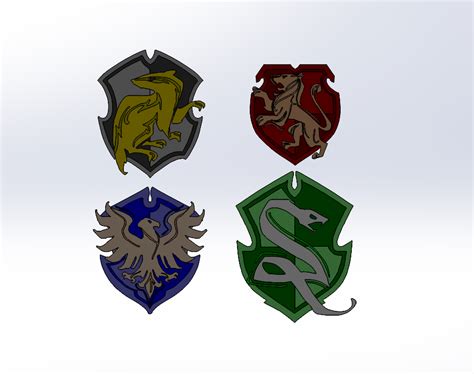 Archivo Stl Legado De Hogwarts Escudos De Las 4 Casas・plan Imprimible