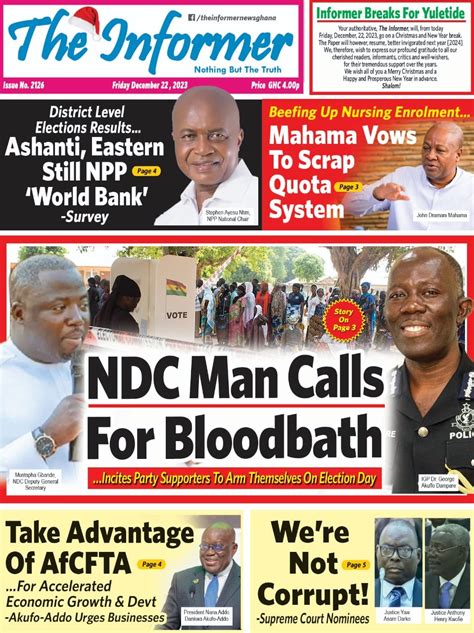 Ghana Today S Newspaper Headlines Friday December 22 2023