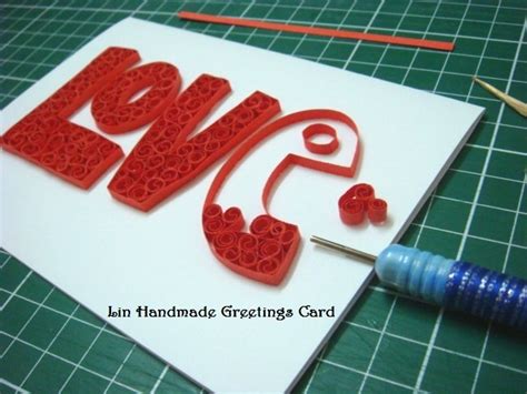 Lin Handmade Greetings Card Quilled Alphabets Greeting Cards