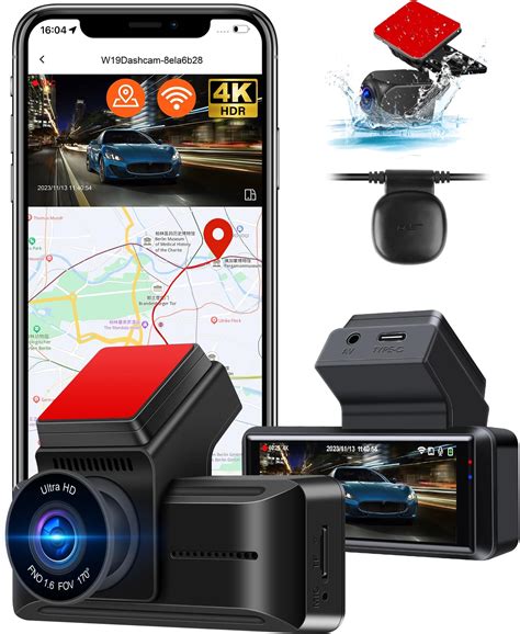 K Dashcam Voiture Dashcam Voiture Avant Arriere Avec Wifi Gps Camera