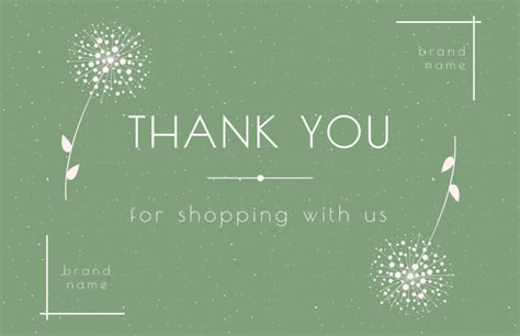 Thank You For Shopping With Us Message With Dandelions Online Card