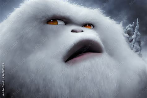 Yeti Or Abominable Snowman White Fur Brother To Bigfoot Monster In A