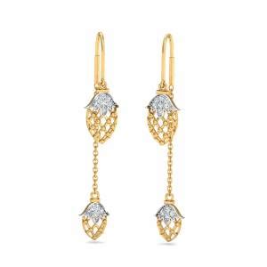 Buy Gold Diamond Sui Dhaaga Earrings Online In India KuberBox