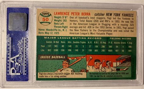 1954 Topps 50 Yogi BERRA PSA 8 HOF Yankees EBay