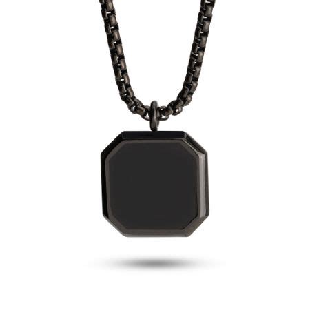 Engraved Black Onyx Necklace For Men