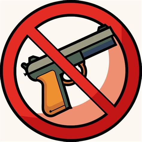 Premium Vector Prohibited Gun Or No Gun Sign Vector Illustration