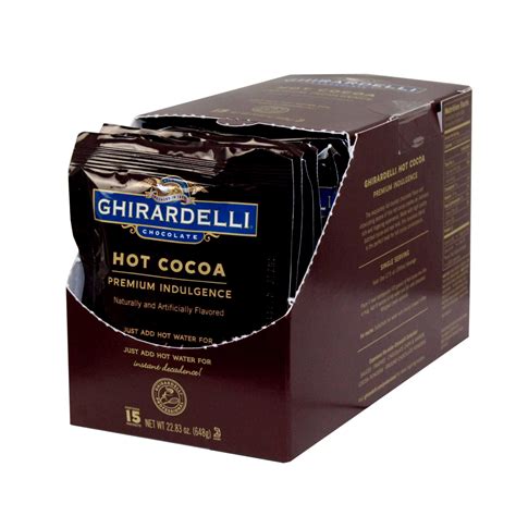 Ghirardelli Premium Double Chocolate Hot Cocoa 15 Single Serve Packets Per Box 6 Boxes Per Case