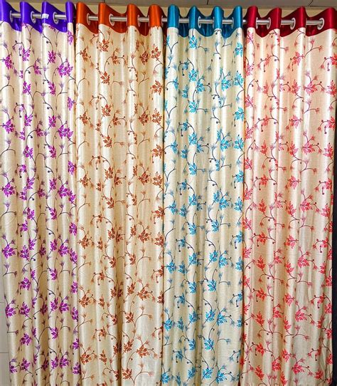 Polyester Long Crush Printed Curtain For Living Room GSM 129 GSM At