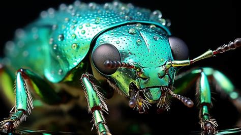 Premium Photo Vibrant Beetle Close Up In Macro Showcasing Nature S