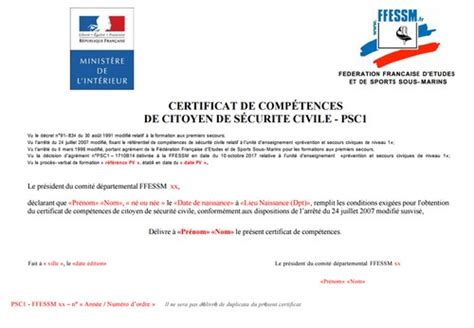 PSC1 prévention et secours civiques niveau 1 codep2a ffessm