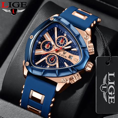 Lige Fashion Men Watch Tr Jk Tny Chronograf Zegarek Wojskowy Sportowe M