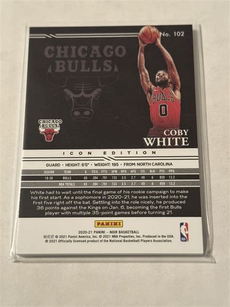 Panini Noir Icon Edition Coby White Ebay