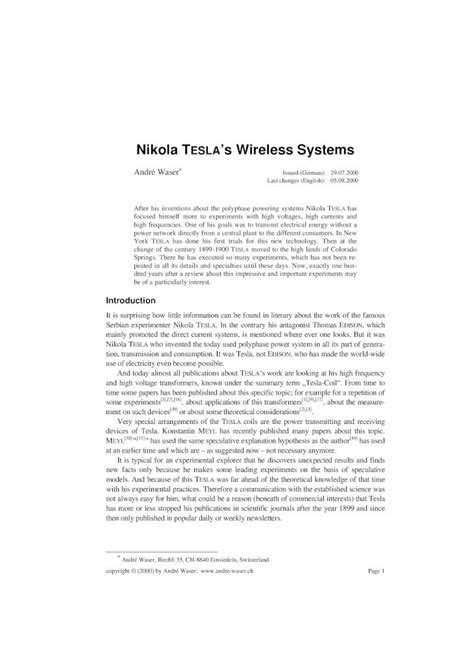 Pdf Nikola Tesla S Wireless Systems Andr Waser Dokumen Tips