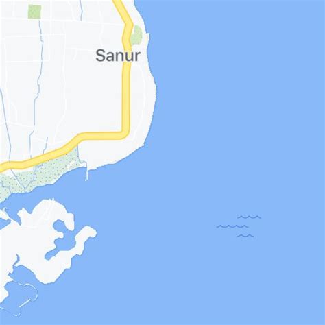 A Map With The Name Sanur On It And An Orange Line In The Middle