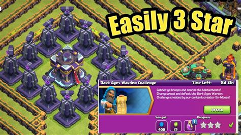 Easily 3 Star The Dark Ages Warden Challenge Clash Of Clans YouTube