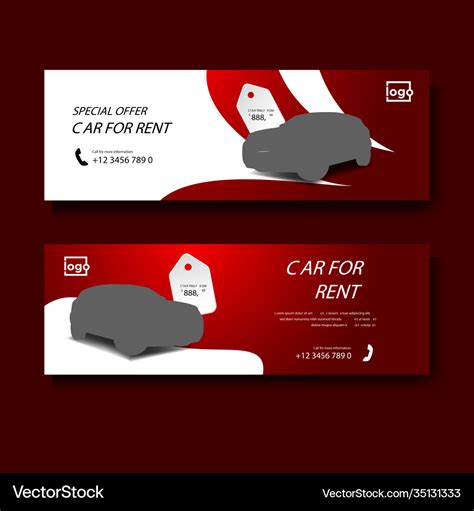 Car rent facebook cover banner ad template Vector Image