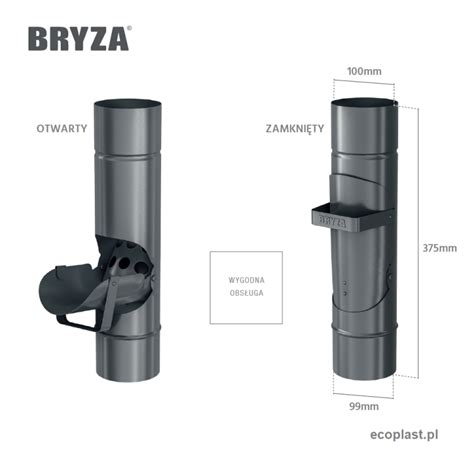 BRYZA STAL ocynk Czyszczak łapacz deszczówki 100mm ECOPLAST