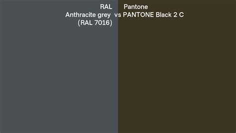 Ral Anthracite Grey Ral 7016 Vs Pantone Black 2 C Side By Side Comparison