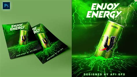 Energy Drink Poster Design Or How To Design Energy Drink Banner For