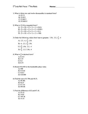 In Center Grove Community School Corporation Th Grade Math Pretest St