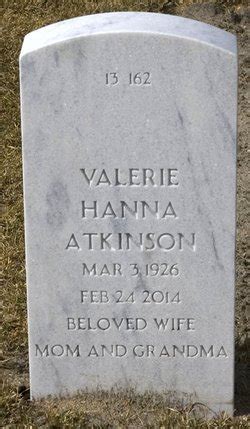 Valerie Hanna Atkinson 1926 2014 Homenaje De Find A Grave