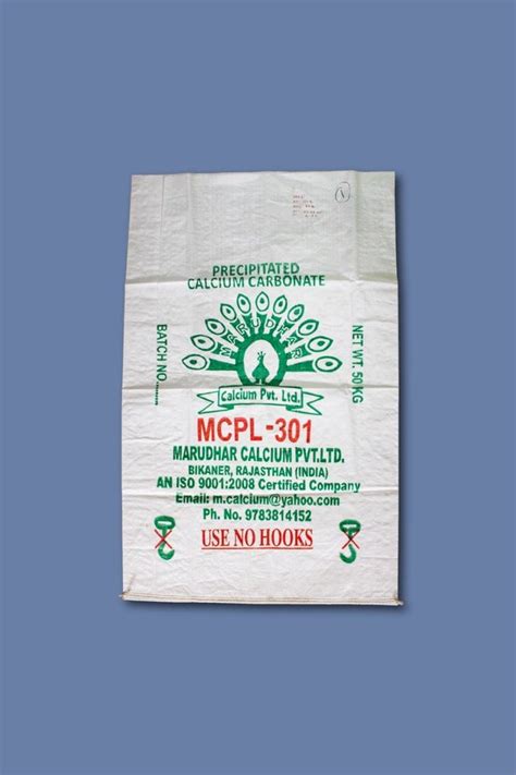 Polypropylene White Printed Pp Woven Bags Storage Capacity Kg