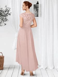 A Line Mother Of The Bride Dress Elegant Jewel Neck Floor Length