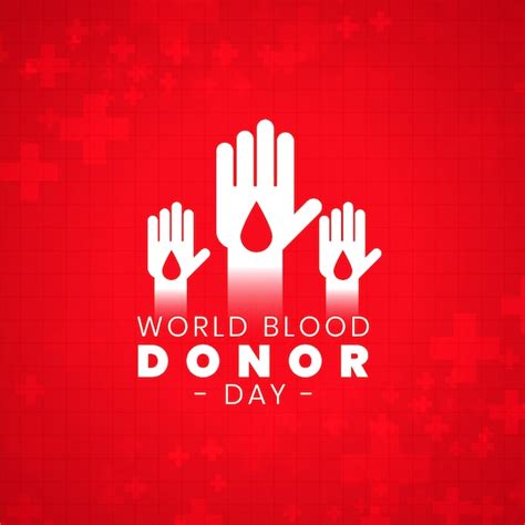 World Blood Donor Day Poster With Volunteer Hands Free Vector