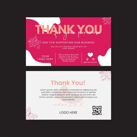 Premium Vector | Business thank you card design vector