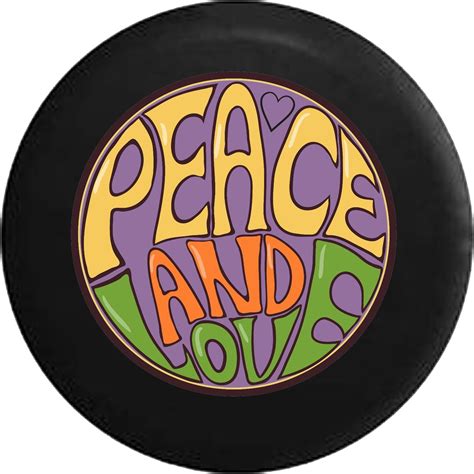 Peace And Love Heart Hippie Bus Jeep Camper Spare Tire Cover Custom