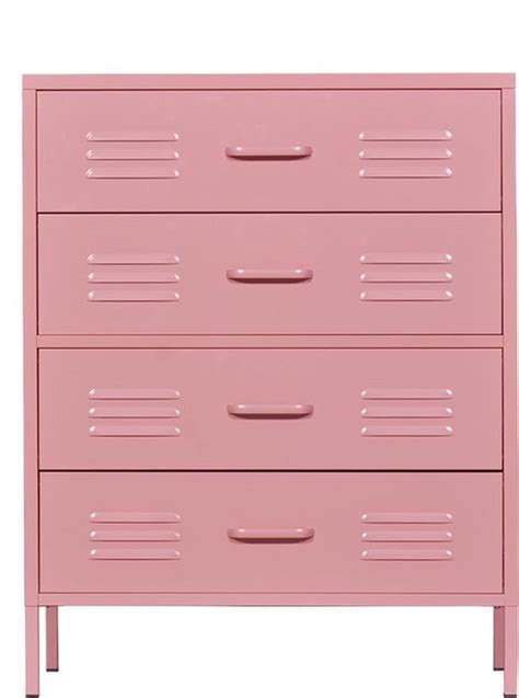 MaximaVida Metalen Locker Ladekast Finn 80 X 40 X 102 Cm Oud Roze 4