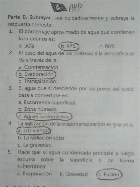 Actividad Parte B Subraya Lee Cuidadosamente Y Subraya La