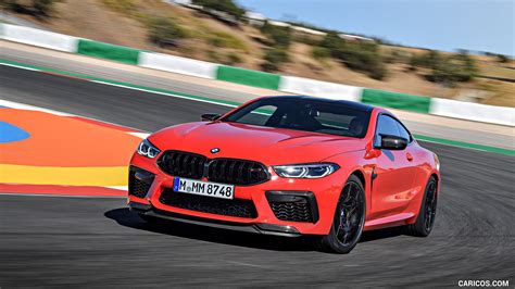 2020 BMW M8 Competition Coupe Color Fire Red Front Three Quarter