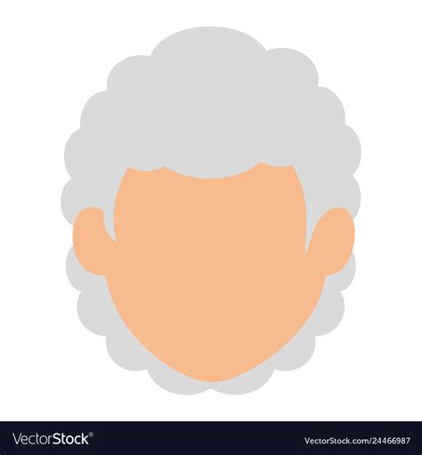 Cute Grandmother Head Avatar Character Royalty Free Vector