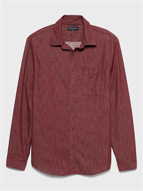 Slim Fit Cotton TENCEL Chambray SuperSoft Shirt Banana Republic Factory